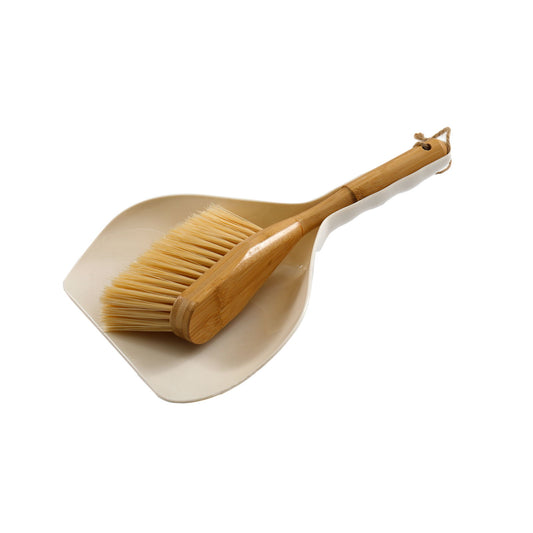 Geko Products bamboo brush cleaning tool with soft bristles and dustpan for eco-friendly cleaning
