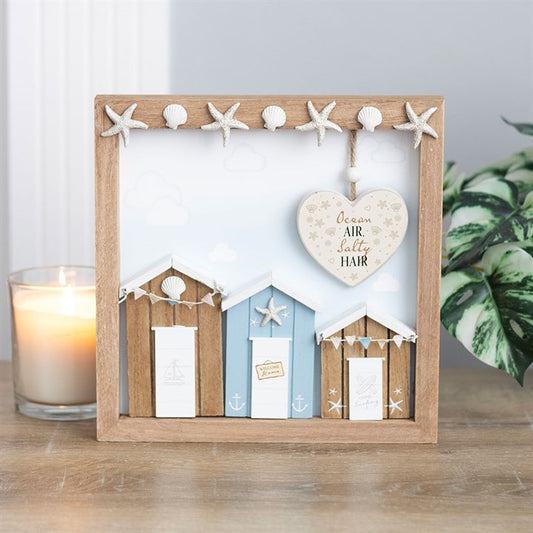 Ocean Air Salty Hair 3D Shell Beach Hut MDF Plaque for beach hut decor