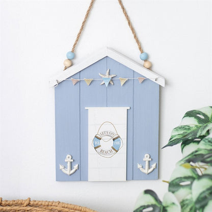 Blue Life Ring Beach Hut Hanging Decoration for cheerful beach hut wall decor