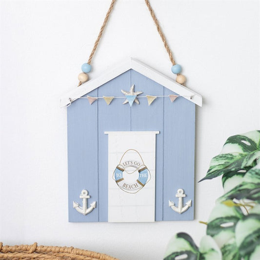 Blue Life Ring Beach Hut Hanging Decoration for cheerful beach hut wall decor