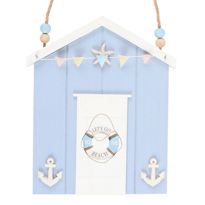 Blue Life Ring Beach Hut Hanging Decoration perfect for beach hut wall decor enthusiasts