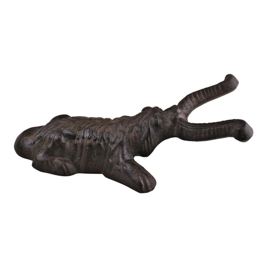 Geko Products cast iron boot jack dog design with rustic brown finish for easy boot removal