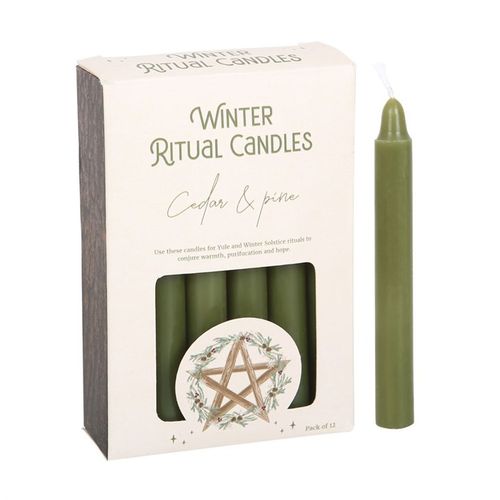 Cedar and pine scented candles in a Winter Ritual Candle Pack for cosy seasonal ambiance