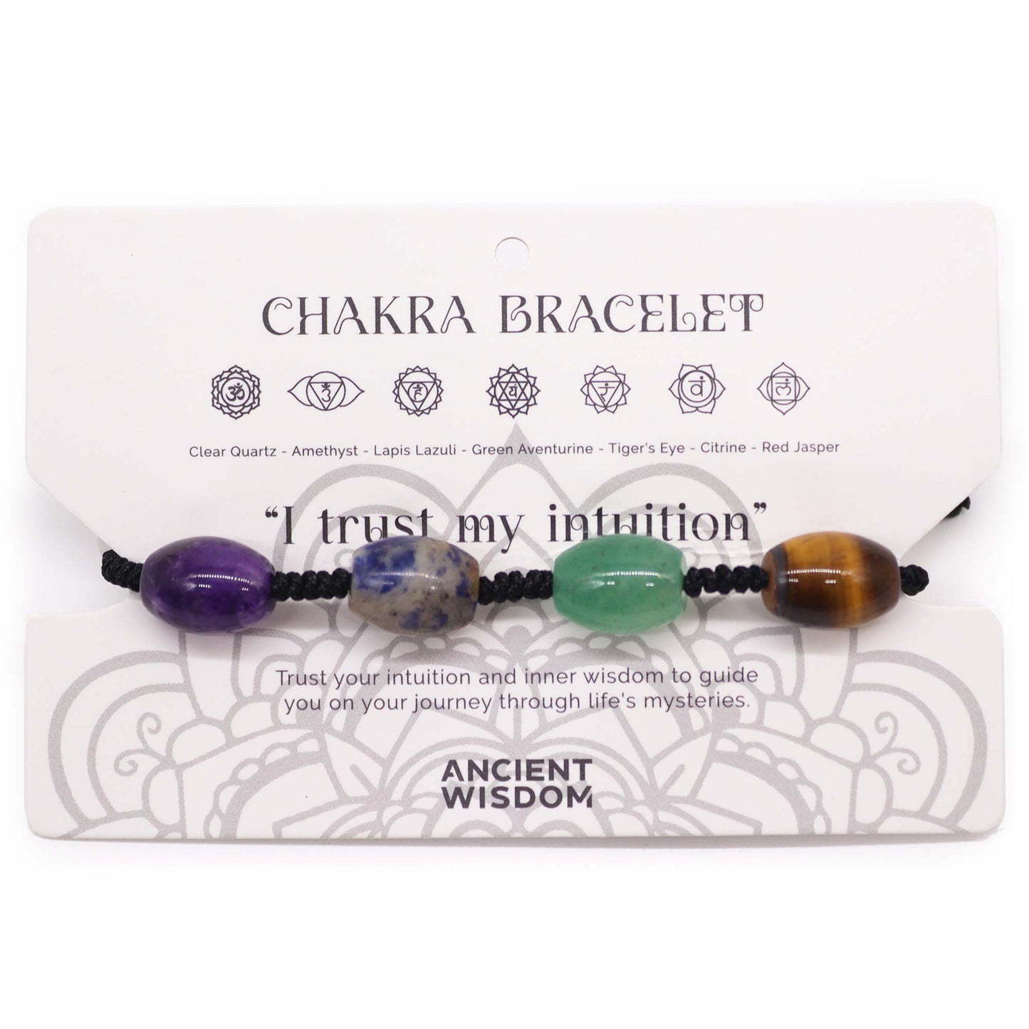 Chakra string bracelet featuring colorful beads for spiritual healing and intuition enhancement