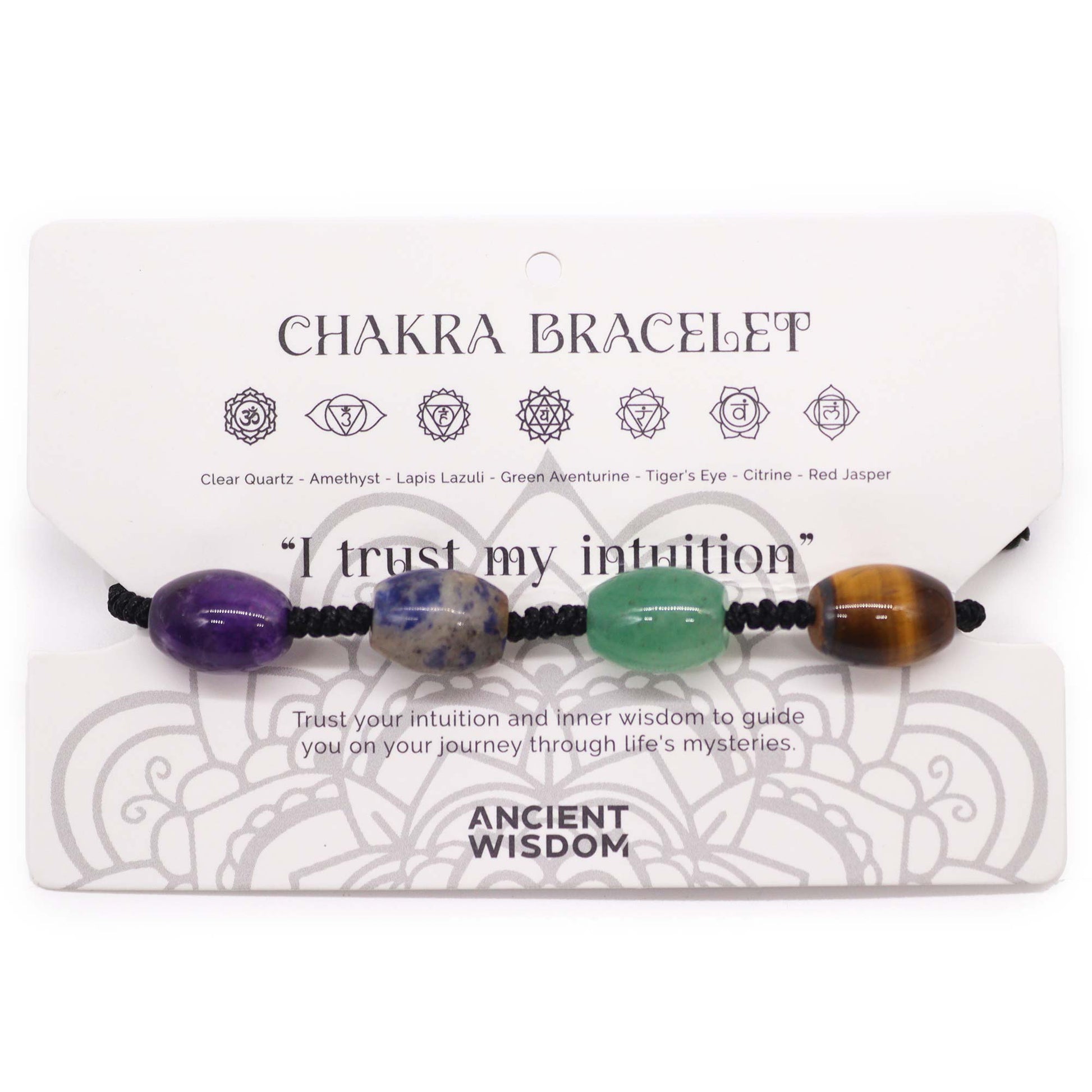 Chakra string bracelet featuring colorful beads for spiritual healing and intuition enhancement