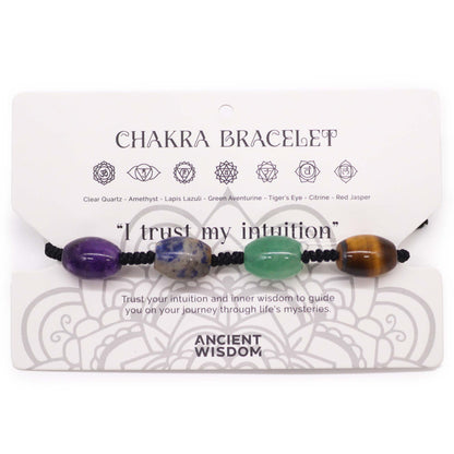 Chakra string bracelet featuring colorful beads for spiritual healing and intuition enhancement