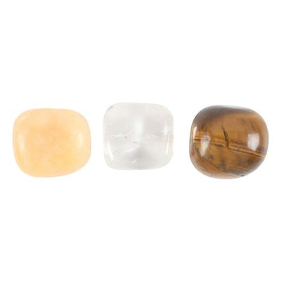 Confidence healing crystals set featuring three polished stones for enhancing courage and self-esteem