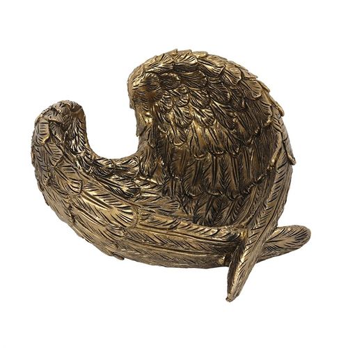 Antique Gold Decorative Angel Wing Dish for elegant home decor and spiritual displays