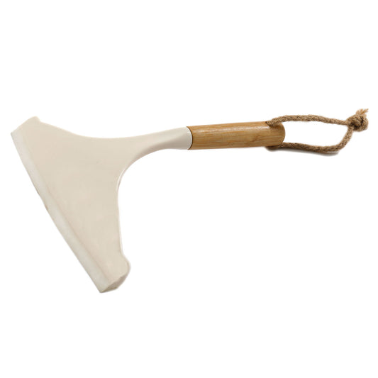 Geko Products eco-friendly kitchen scraper with wooden handle and hanging rope for easy storage
