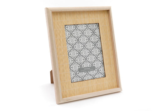 Geko Products eco-friendly picture frame with natural bamboo texture and wood border for table display