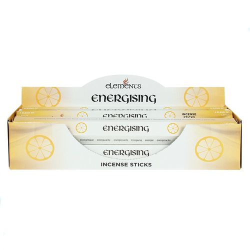 Set of 6 packets of Elements energising incense sticks displayed in a box with citrus design