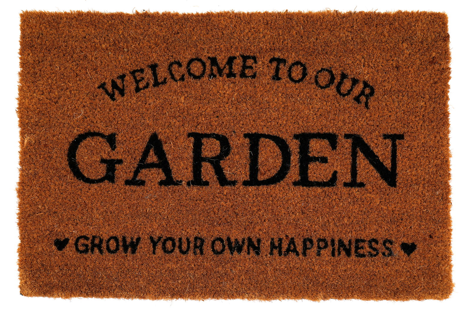 Geko Products grow your own happiness doormat with welcome to our garden text in black