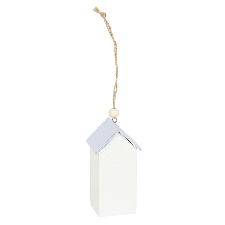 Our Happy Place decor Hanging House Decoration with a minimalist white design and a silver roof