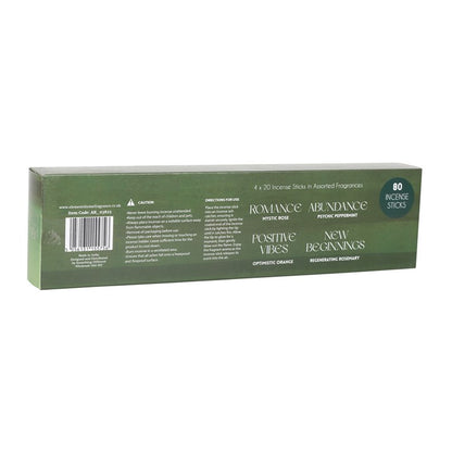 The Manifestation Collection Incense Stick Set with 80 sticks for creating positive energy and ambiance