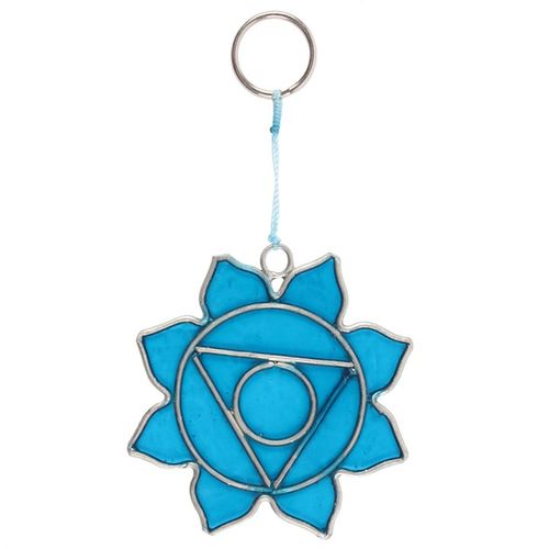 Mini Throat Chakra Suncatcher designed for healing and clear communication