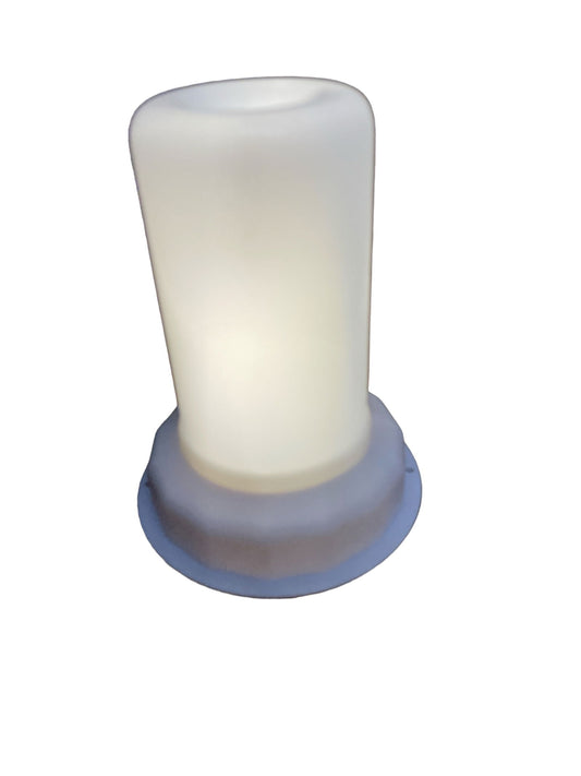 Geko Products LED white flame light with frosted cylindrical cover and round base