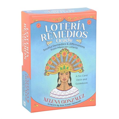 Loteria Remedios Oracle Cards, a 54-card deck with vibrant artwork and guidebook for spiritual insights