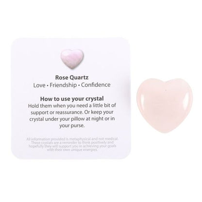 I Love You Rose Quartz Crystal Heart in a Bag for love crystals for healing