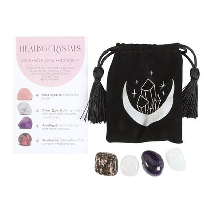 Love Healing Crystal Set including Rose Quartz and Amethyst for enhancing love and friendship