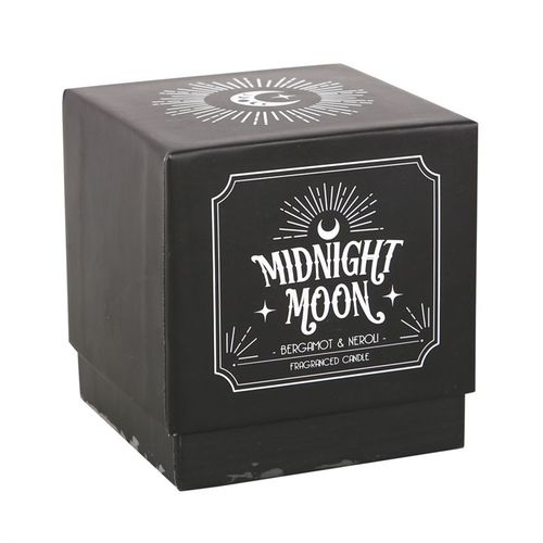 Midnight Moon Bergamot Neroli Candle in a decorative black box suitable for home decor and relaxation
