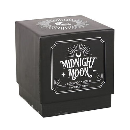Midnight Moon Bergamot Neroli Candle in a decorative black box suitable for home decor and relaxation