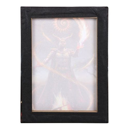 19x25cm fire element wizard canvas plaque by Anne Stokes, a unique mythical wall art for home