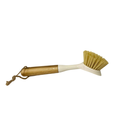 Geko Products bamboo washing up brush with wooden handle and natural bristles for dish cleaning