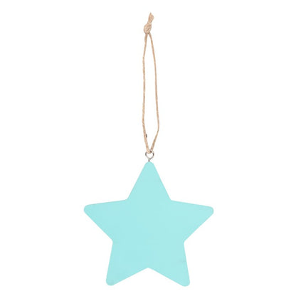 Reach for the Stars decoration in light blue featuring a star shape and twine for hanging
