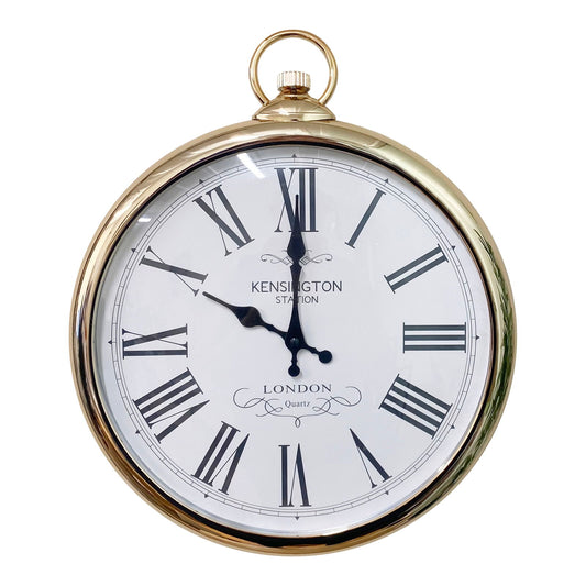 Round Wall Clock Copper with white face and black Roman numerals by Geko Products