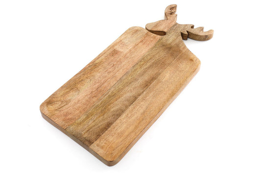 Geko Products wooden cutting board shaped like a reindeer featuring rustic kitchen accessories design