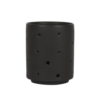 Small Black Triple Moon Cut Out Tealight Holder, a small decorative tealight holder for ambiance