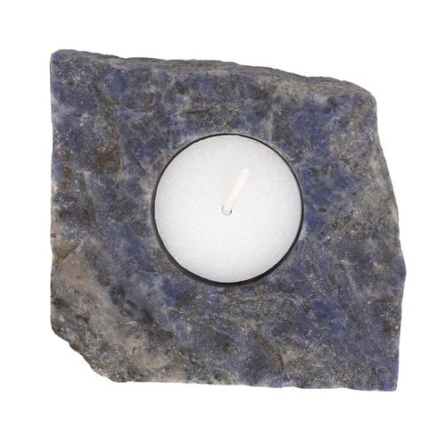 Sodalite Tealight Holder in a natural stone design for calming ambiance and spiritual decor
