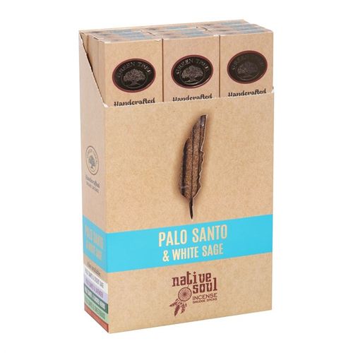 Set of 12 Palo Santo incense sticks and white sage for cleansing and relaxation rituals