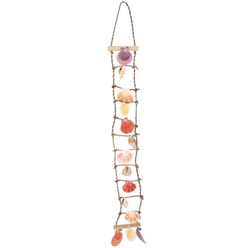 Shell Ladder Hanging Decoration with Colorful Shells for Coastal Home Decor