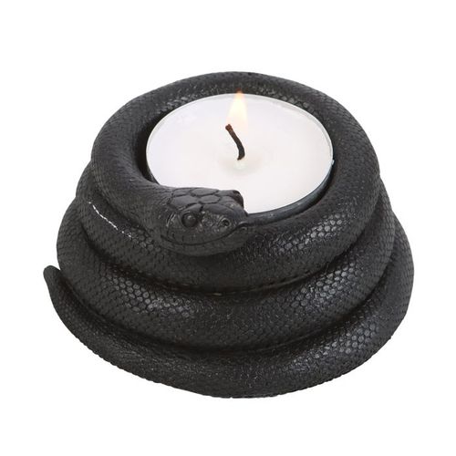 Black Snake Candle Holder with textured design, perfect for adding a mystical touch to home decor.