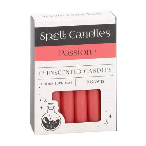 Passion Spell Candles Set of 12 Unscented Candles with 1 Hour Burn Time