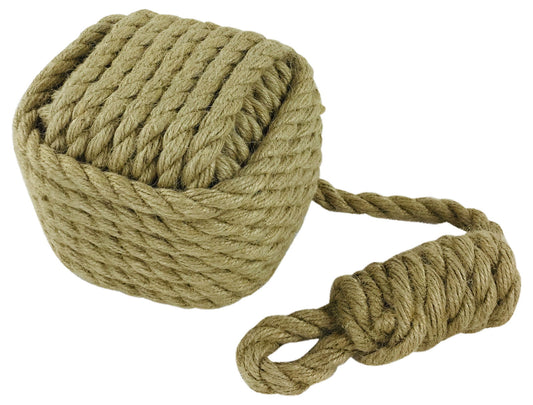 Geko Products square rope door stop made of durable natural fiber rope with attached handle
