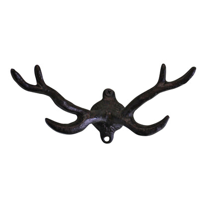 Geko Products rustic metal stag antler wall mount with detailed textured finish