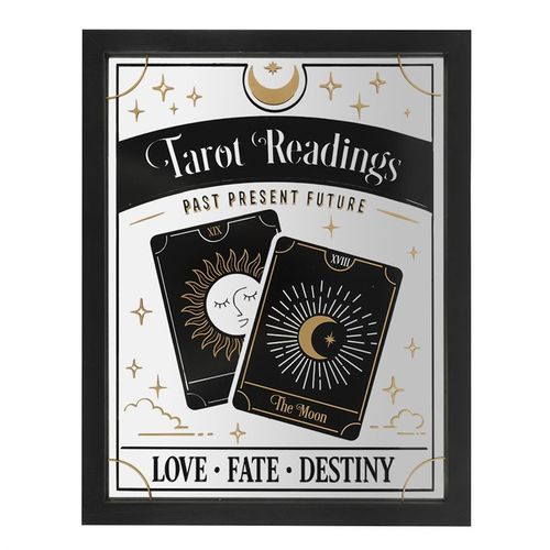 Tarot Readings Decor Mirrored Wall Hanging with cards depicting love fate and destiny