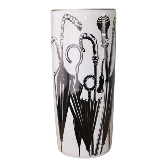 Geko Products unique umbrella stand with black and white umbrella handle design on cylindrical surface