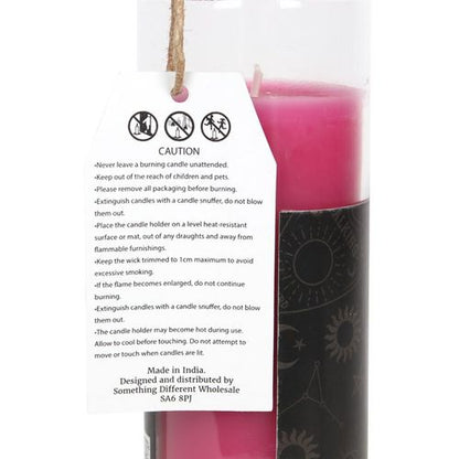 Floral Friendship Candle in a glass jar, vibrant pink pillar design, perfect for creating a warm ambiance and celebrating friendships.