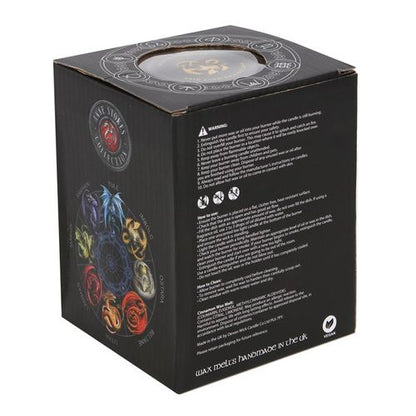 Imbolc wax melt burner gift set by Anne Stokes featuring decorative box with mystical symbols and wax melts for enchanting aromas
