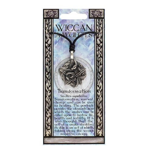 Transformation Amulet Necklace featuring a silver pendant symbolising renewal and healing, ideal for spiritual practices