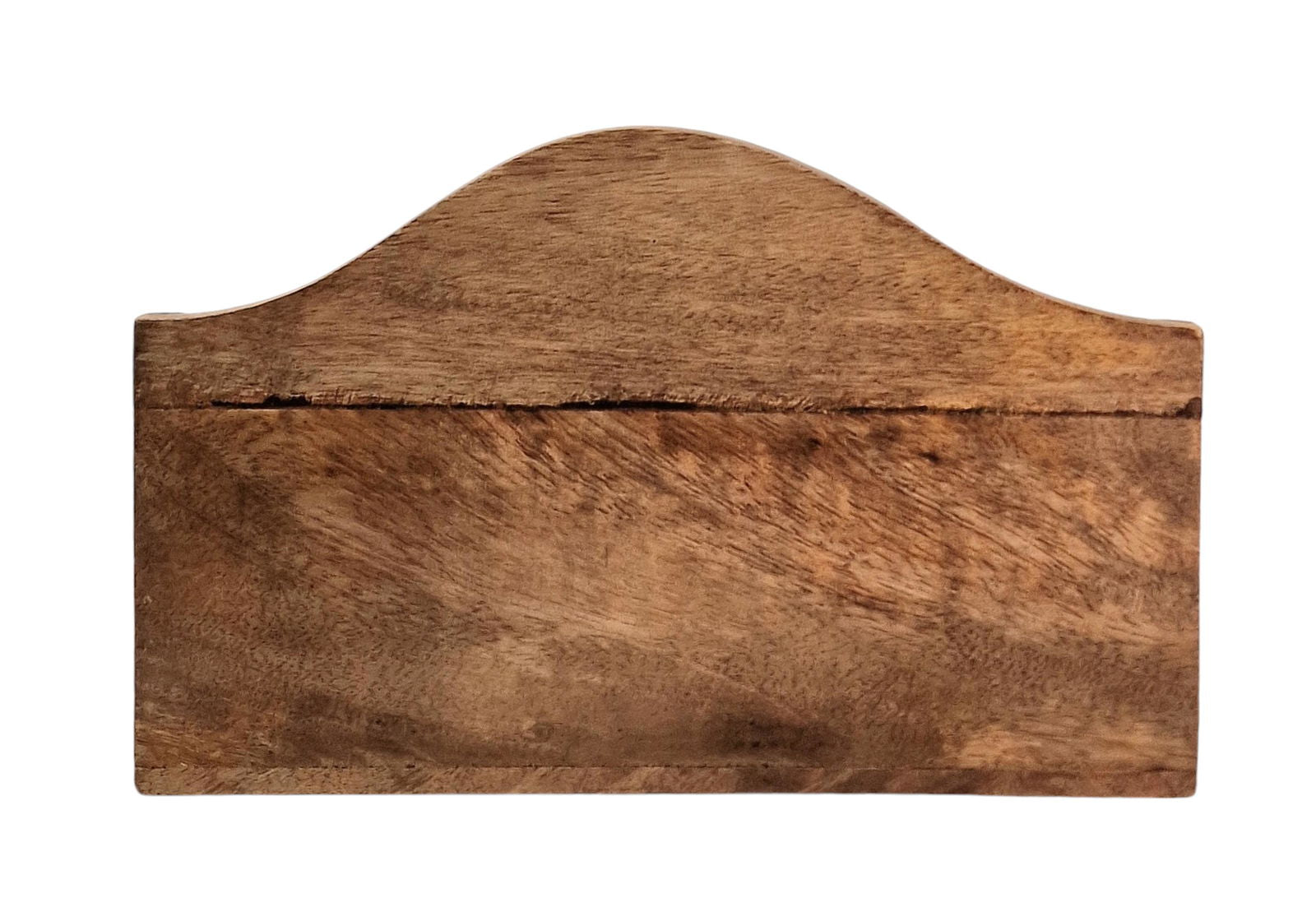 Geko Products mango wood letter rack with natural finish and curved top design