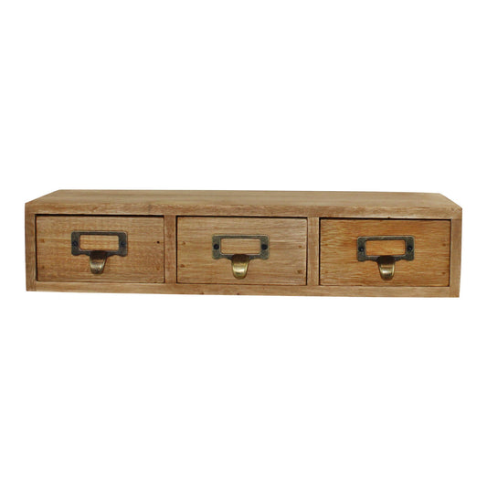 Geko Products small storage unit organizer with three wooden drawers and metal handles